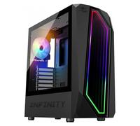 Suza Spirit of Gamer INFINITY - Medium tower - ATX - panneau latéral fenêtré (acrylique) - pas d'alimentation (ATX / EPS) - foncé - USB/Audio/Mic