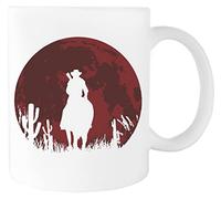 Suzetee Lune Rouge Tasse À Boire Ceraminc Tasse Blanche