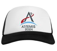 Suzetee NASA Artemis Destination Moon 2024 Casquette Baseball Snapback Unisexe Blanche