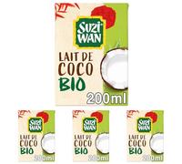 SUZI WAN BIO Lait de Coco 200ml (Lot de 4)