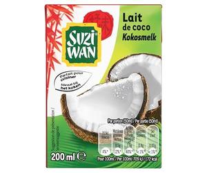 SUZI WAN - Lait De Coco 200Ml - Lexotisme de lAsie à portée de main - Idéal pour vos plats savoureux - Lot De 4