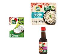 Suzi Wan Lait de Coco 500ml, Nouilles Udon WOK 2x150g, Sauce Pad Thai 143ml | Kit cuisine Pad Thaï maison: lait de coco 500ml, nouilles Udon précuites et sauce Pad Thaï 143ml.