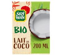 SUZI WAN - Lait de Coco Bio Authentique et Savoureux, Brique 200mL - Lot De 6