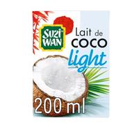 SUZI WAN - Lait de Coco Léger, Texture Onctueuse et Saveur Douce pour Cuisine Exotique (200 ml) - Le lot de 4