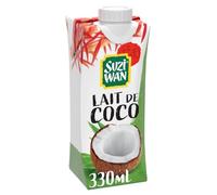 SUZI WAN - Lait de Coco Onctueux Saveur Intense pour Recettes Exotiques, Brique 330mL - Lot De 4