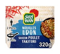 SUZI WAN Nouilles Précuites Udon Saveur Poulet Yakitori, 2 x 160 g