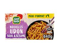 SUZI WAN Nouilles Précuites Udon Saveur Soja & Sésame, Maxi Format 4 x 160g