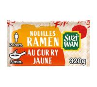 SUZI WAN - Nouilles Ramen Prêtes à l’Emploi, Curry Jaune Épicé et Saveur Authentique (Boîte 320g) - Le lot de 3