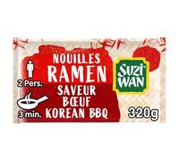 SUZI WAN - Nouilles Wok Ramen Korean BBQ, Saveur Authentique et Texture Fondante (Boîte 320g) - Le Lot De 3