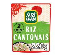 SUZI WAN - Riz Cantonais - Authenticité de l'Asie · Idéal Bureau, Pique-Nique et Repas Express · Micro-Ondable - Prêt en 2 Minutes - le paquet de 220g - Le Lot De 4