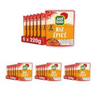 SUZI WAN Riz Micro-ondable Epicé 2min - 6x220g (Lot de 4)