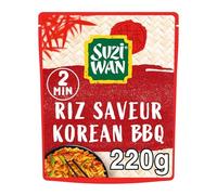 SUZI WAN - Riz Prêt En 2 Min, Saveur Korean BBQ Goût Authentique Et Gourmand, 220g - Lot De 4