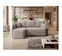 Suzie - canapé d'angle gauche 4 places convertible avec coffre en velours - Taupe Taupe
