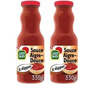 SUZIWAN Sauce à Dipper Aigre-Douce pour Accompagner Vos Apéritifs 330 g (Lot de 2)