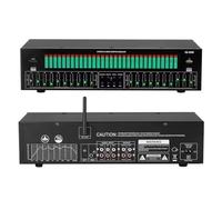 SUZLAZYR Égaliseur numérique 31 Bandes, Égaliseur Graphique stéréo, avec télécommande et câble Audio, 12 rythmes Réduction Automatique du Bruit, Analyseur de Spectre Audio LED