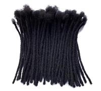 SUZLAZYR Extensions Loc Cheveux Humains - Permanent entièrement Fait à la Main Extensions de Dreadlocks pour Femmes/Hommes Peut être Teint Blanchi bouclé, 0,6 cm de Largeur,10in 100 Strand