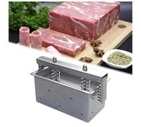 SUZLAZYR Moule à Presse à Jambon pour charcuterie, Machine à Presser la Viande pour déjeuner en Acier Inoxydable avec Double Ressort de Compression pour la Viande de Sandwich Maison,1000g