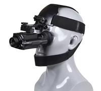 SUZLAZYR NK006 Lunettes de vision nocturne avec sangle de tête élastique, zoom numérique 5x, vision nocturne NVG avec écran HD de 1,4" pour adulte, chasse, camping, infrarouge 850 nm