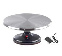 SUZLAZYR Plateau tournant électrique pour décoration de gâteaux, Support à gâteaux Rotatif de 30 cm Tourne-gâteau motorisé Accessoires de décoration de gâteaux, Vitesse réglable