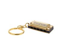 Suzuki Mini porte-clés Harmonica 5 trous 10 tons Doré