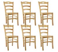 Lot de 6 chaise interieur non empilable non pliable en bois H. 88 cm beige