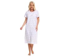 Suzy & Me Chemise de nuit à manches courtes en jersey 100% coton imprimé papillon. Cerise, Marine, Lilas ou Corail. Tailles 26-28 32-34 36-38 40-42 44-46 48-50, rose pâle, 52-54