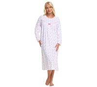 Suzy & Me Chemise de nuit à manches longues pour femme 100 % jersey de coton imprimé papillon., rubis, 48-50