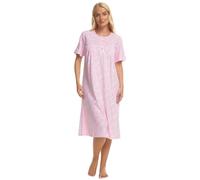 Suzy & Me Chemise de nuit d'été à manches courtes 100 % jersey de coton pour femme, rose, 44-46