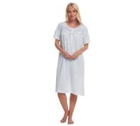 Suzy & Me Chemise de nuit imprimée à manches courtes en jersey pour femme, bleu, 44-46