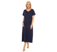 Suzy & Me Chemise de Nuit Longue en Jersey Doux au Toucher de Luxe pour Femme. Tailles 38-60 (Marine 38-40)