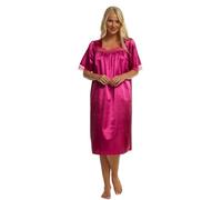 Suzy & Me Dames à Manches Courtes Dentelle Garniture Satin Chemise de Nuit (Cerise 52-54)