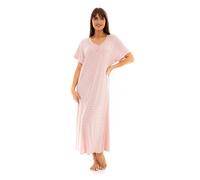 Suzy & Me Ladies Long Plus Size Luxury Soft Touch Jersey Nightshirt (Pink Dot 10-12)