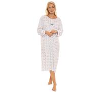 Suzy & Me Ladies Long Sleeved 100% Cotton Jersey Butterfly Print Nightdress. Plum, Navy, 8-10 12-14 16-18 20-22 24-27 (Marine 40-42)