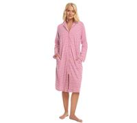Suzy & Me Peignoir 100 % coton avec fermeture éclair pour femme, framboise, 42-44