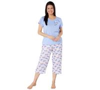 Suzy & Me Pyjama à Manches Courtes en Jersey 100% Coton pour Femme Motif Animal, Papillon, Ours et cœur