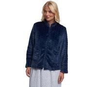 Suzy & Me Veste de lit zippée en relief pour femme Motif cœur, bleu marine, 56-58
