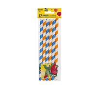 SV SURPRISEZ-VOUS - 12 PAILLES RAYÉES 18CM Bleu Jaune