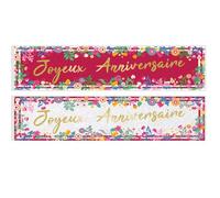 SV SURPRISEZ-VOUS - 2 BANNIÈRES Anniversaire Floral 61X16CM
