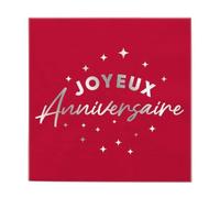 SV SURPRISEZ-VOUS - 24 SERVIETTES PAPIER ANNIVERSAIRE 33CM ROUGE