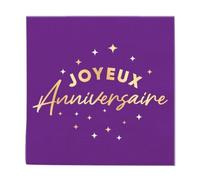SV SURPRISEZ-VOUS - 24 SERVIETTES PAPIER ANNIVERSAIRE 33CM VIOLET
