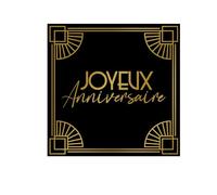 SV SURPRISEZ-VOUS - 24 SERVIETTES PAPIER ANNIVERSAIRE GATSBY 33CM NOIR