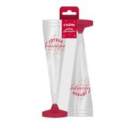 SV SURPRISEZ-VOUS - 6 FLÛTES RÉUTILISABLES Anniversaire Rouge