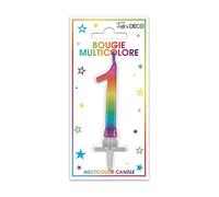 SV SURPRISEZ-VOUS - Bougie MÉTALLIQUE Multicolore Chiffre 1