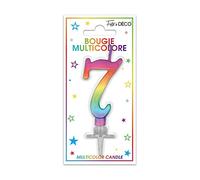 SV SURPRISEZ-VOUS - Bougie MÉTALLIQUE Multicolore Chiffre 7