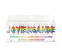SV SURPRISEZ-VOUS - BOUGIES LETTRES JOYEUX ANNIVERSAIRE 5.5CM RAINBOW