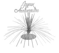 SURPRISEZ VOUS Centre de Table Joyeux Anniversaire - Argenté/Gris - Taille Unique