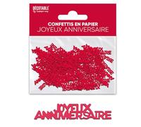 SV SURPRISEZ-VOUS - CONFETTIS Papier Anniversaire 5CM Rouge