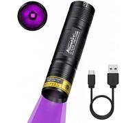 Sv110 Uv Led Torch 365nm Small Usb C Rechargeable Mini Lamp Ultraviolet Black Light Urine Detector For Resin, Fishing, Scorpion, Minerals, Amber With Built-In Battery