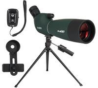SV28PLUS Longue-Vue pour Observation des Oiseaux,25-75x70mm avec Contrôleur sans Fil,BAK4 A5 Rouge Vin FMC Scopes,Digiscoping Adaptateurs pour Faune Tir à l'arc Astronomie