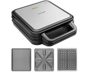 SV3080 Machine à croque-monsieur avec plaques d'échange Family 3 en 1 1200 W Gris Noir